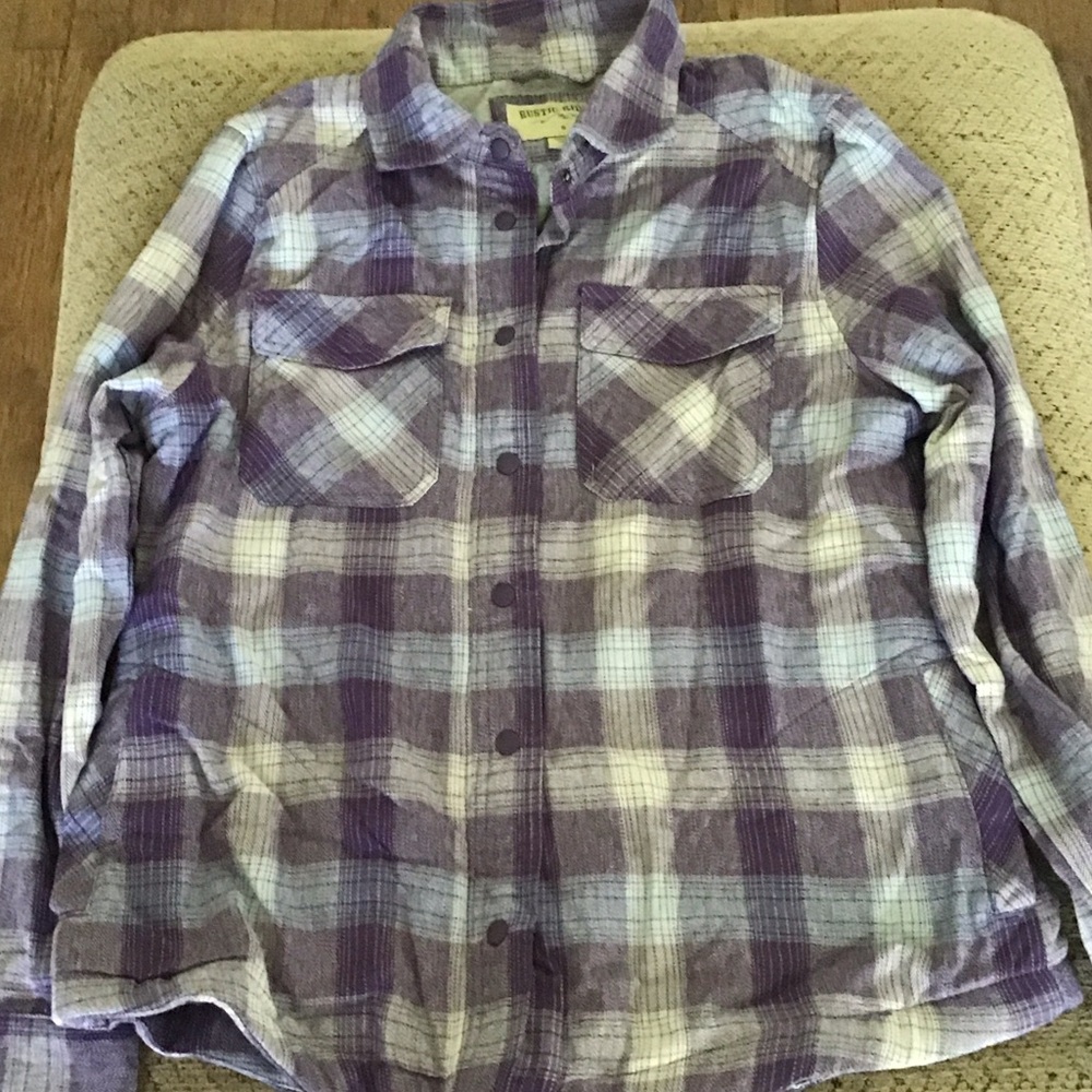 Rustic Ridge  Purple and White Plaid Lined Shirt